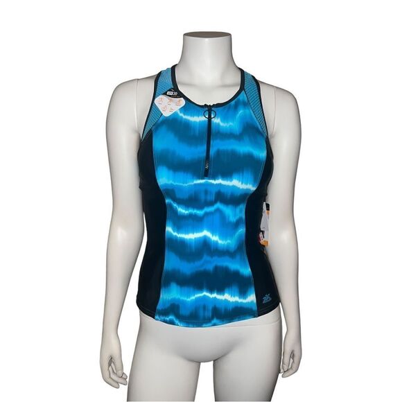 ZeroXposur Women's Tie Dye Tankini Swimsuit Top in Pacific Blue Extra Small NWT - Picture 2 of 10